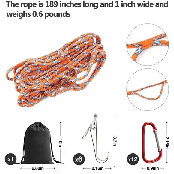 Campsite Storage Strap with 12pc Buckles & 6pc Clo - Picture 3 of 6